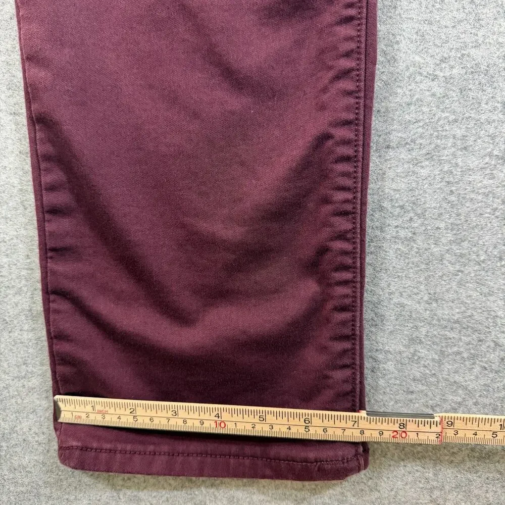 Banana Republic Travel Jeans Mens 34x34 Wine Burgundy Slim Stretch Denim Pants